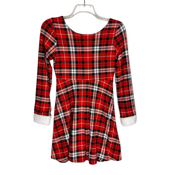 EMILY WEST | Red & Black Revisable Double Sided Holiday A-Line Dress | Kid's 16 - Picture 3 of 11